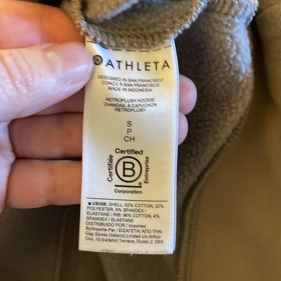 Athleta Retroplush Hoodie Sweatshirt Tan Beige Size Small - Picture 10 of 12